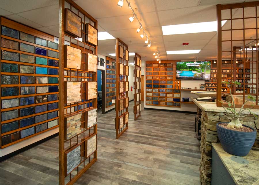 Showroom display of materials