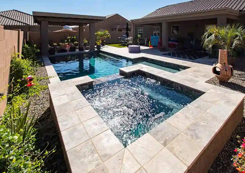 custom pool design in Tucson backyard by Southern Arizona Pools